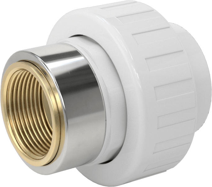 Su için Standart Cidarlı PVC Boru Bağlantı Parçası, Pirinç Ek Parçalı Dişli, 1-1/4 Soket Dişi, 1-1/4 NPT Dişi