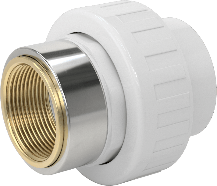 Su için Standart Cidarlı PVC Boru Bağlantı Parçası, Pirinç Ek Parçalı Dişli, 1-1/2 Soket Dişi, 1-1/2 NPT Dişi