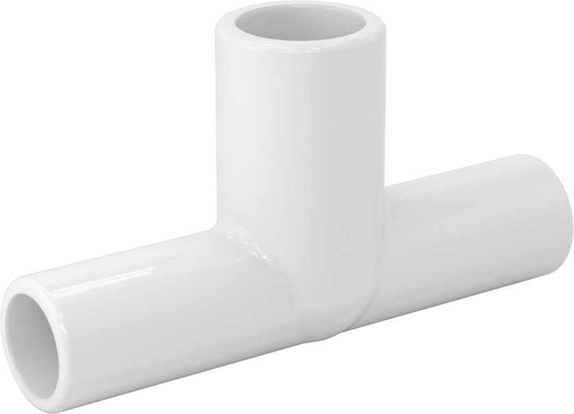 Su için Standart Cidarlı PVC Boru Bağlantı Parçası, Hat Üstü T Redüktör, 3/8 Soket Dişi x 1/2 Soket Dişi