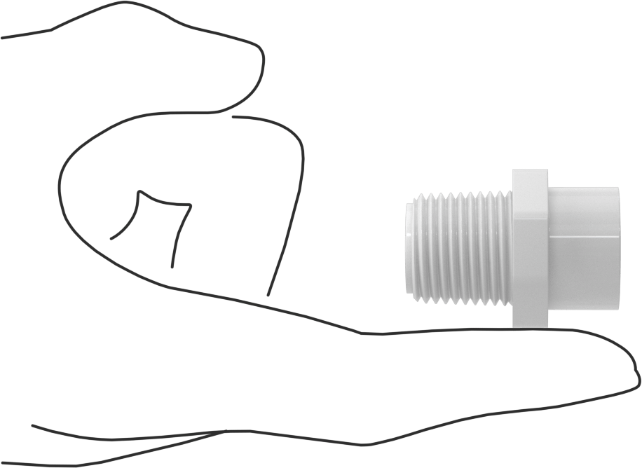 Su için Standart Cidarlı PVC Boru Bağlantı Parçası, Redüksiyon Adaptörü, 3/8 Soket Dişi x 1/2 NPT Erkek