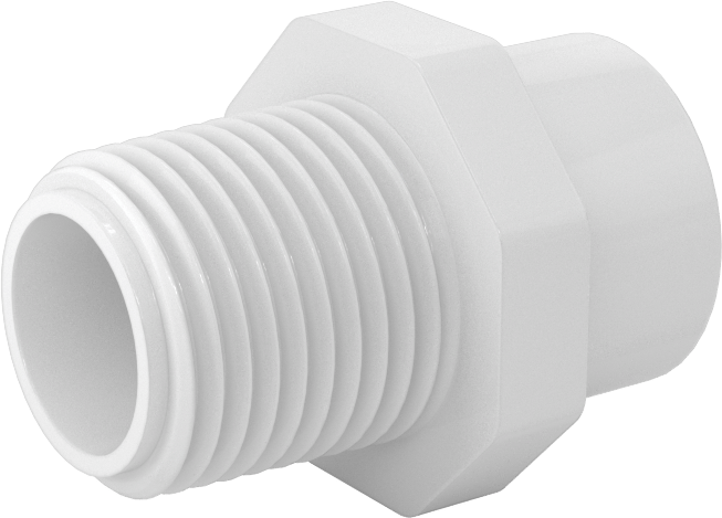Su için Standart Cidarlı PVC Boru Bağlantı Parçası, Redüksiyon Adaptörü, 3/8 Soket Dişi x 1/2 NPT Erkek