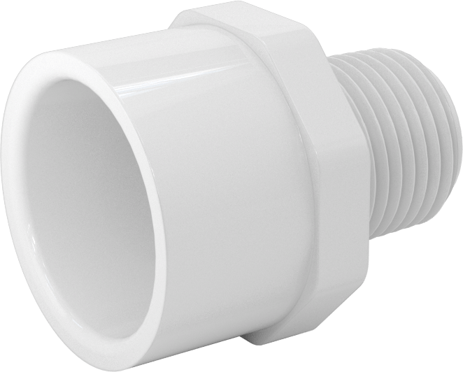 Su için Standart Cidarlı PVC Boru Bağlantı Parçası, Redüksiyon Adaptörü, 3/4 Dişi Soket x 1/2 NPT Erkek