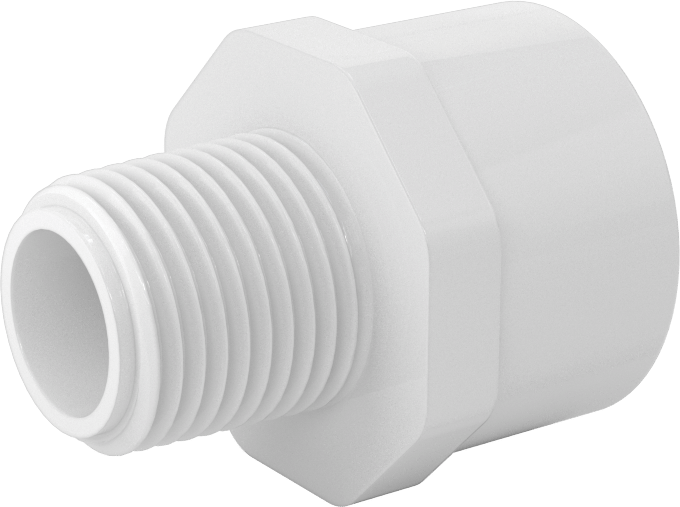 Su için Standart Cidarlı PVC Boru Bağlantı Parçası, Redüksiyon Adaptörü, 3/4 Dişi Soket x 1/2 NPT Erkek