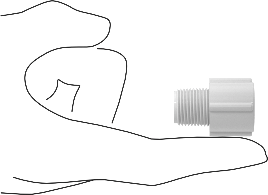Su için Standart Cidarlı PVC Boru Bağlantı Parçası, Adaptör, Beyaz, 3/8 Soket Bağlantılı Dişi x 3/8 NPT Erkek