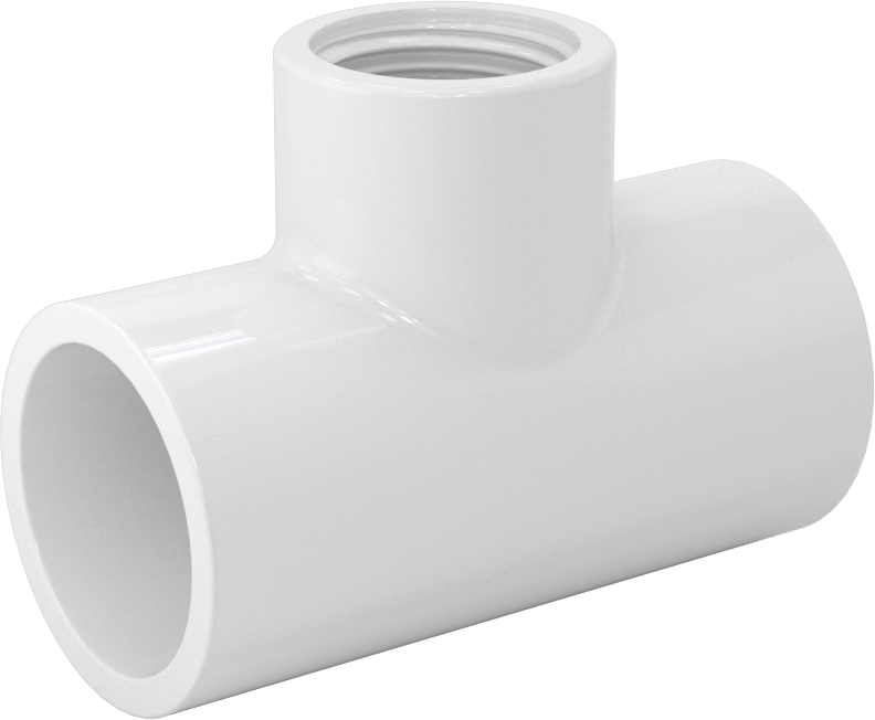 Su için Standart Cidarlı PVC Boru Bağlantı Parçası, Hat Üstü T Adaptörü, 3/4 Soket Dişi x 1/2 NPT Dişi