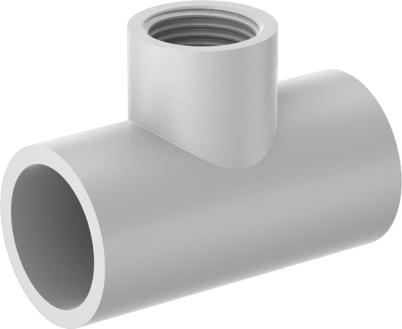Su için Standart Cidarlı PVC Boru Bağlantı Parçası, Hat Üstü T Adaptörü, 1 Soket Dişi x 1/2 NPT Dişi