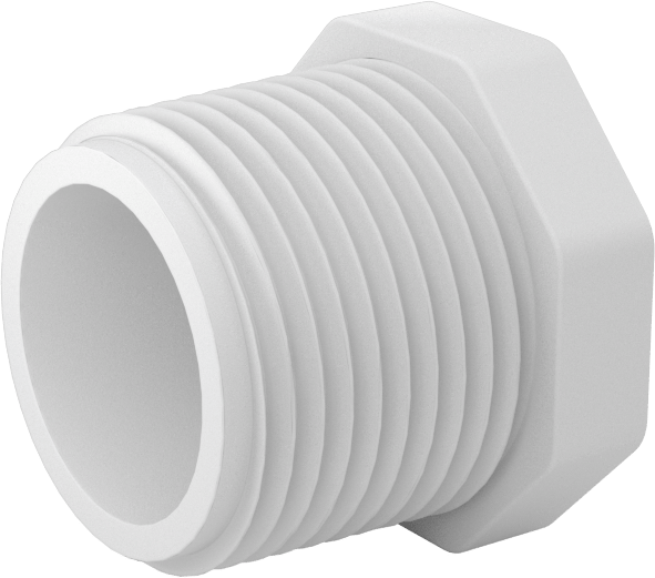 Su için Standart Cidarlı PVC Boru Bağlantı Parçası, Harici Sekizgen Tahrikli Fiş, 3/4 NPT Erkek