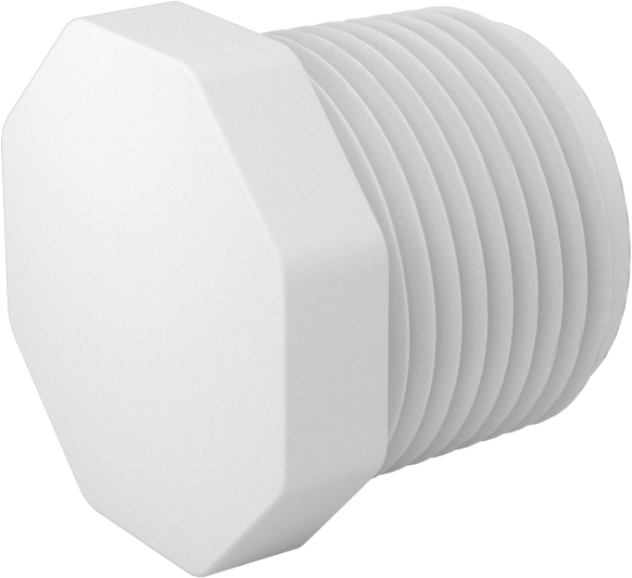 Su için Standart Cidarlı PVC Boru Bağlantı Parçası, Harici Sekizgen Tahrikli Fiş, 3/4 NPT Erkek