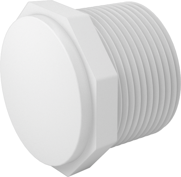 Su için Standart Cidarlı PVC Boru Bağlantı Parçası, Harici Sekizgen Tahrikli Fiş, 1-1/4 NPT Erkek