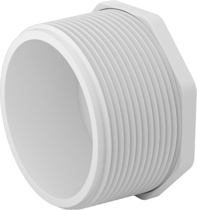 Su için Standart Cidarlı PVC Boru Bağlantı Parçası, Harici Sekizgen Tahrikli Fiş, 3 NPT Erkek