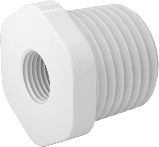 Su için Standart Cidarlı PVC Boru Bağlantı Parçası, Burç Redüktör Adaptörü, 1/2 NPT Erkek x 1/8 NPT Dişi