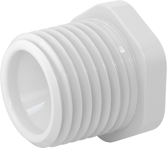 Su için Standart Cidarlı PVC Boru Bağlantı Parçası, Burç Redüktör Adaptörü, 1/2 NPT Erkek x 1/8 NPT Dişi