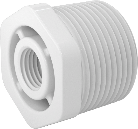 Su için Standart Cidarlı PVC Boru Bağlantı Parçası, Burç Redüktör Adaptörü, 1 NPT Erkek x 1/4 NPT Dişi