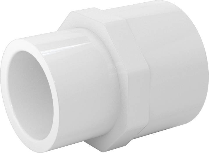 Su için Standart Cidarlı PVC Boru Bağlantı Parçası, Düz Redüktör, 3/4 Dişi Soket x 1/2 Dişi Soket