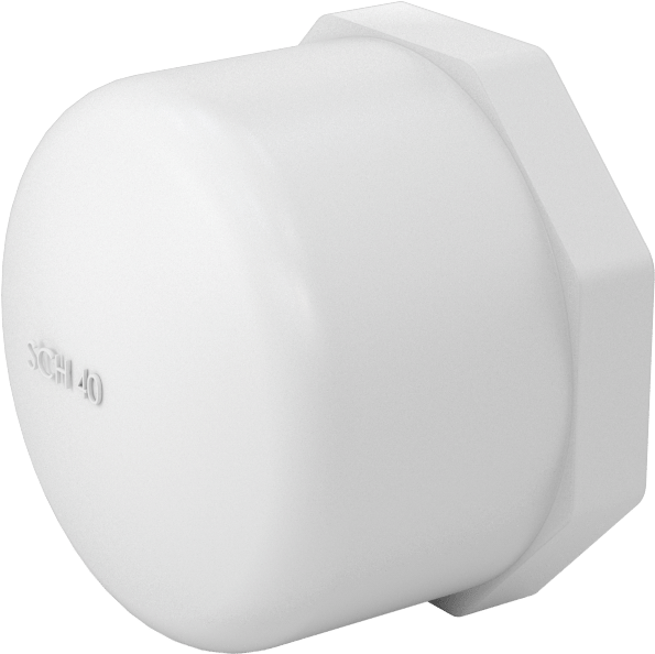Su için Standart Cidarlı PVC Boru Bağlantı Parçası, Kapak, 1-1/4 NPT Dişi