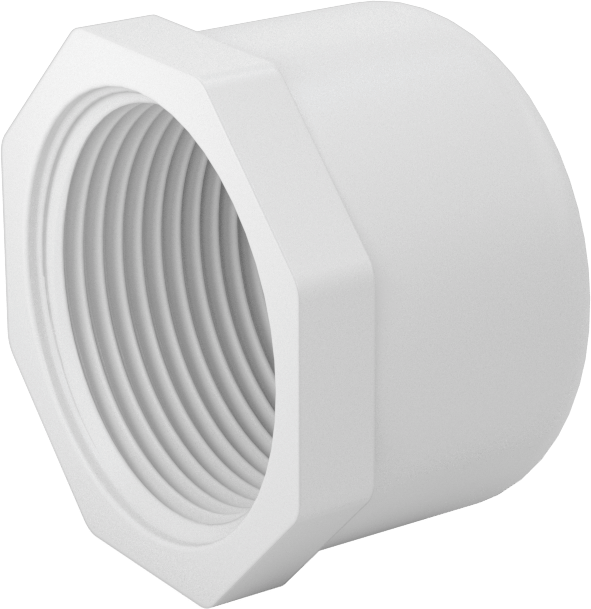 Su için Standart Cidarlı PVC Boru Bağlantı Parçası, Kapak, 1-1/4 NPT Dişi