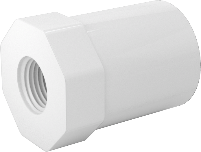 Su için Standart Cidarlı PVC Boru Bağlantı Parçası, Burç Redüktörü, 1/2 Soket Erkek x 1/8 NPT Dişi
