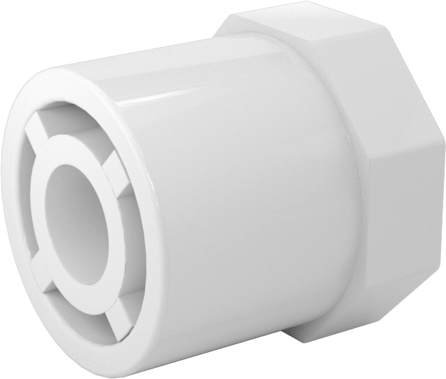 Su için Standart Cidarlı PVC Boru Bağlantı Parçası, Burç Redüktörü, 3/4 Dişi Soket x 1/4 NPT Erkek
