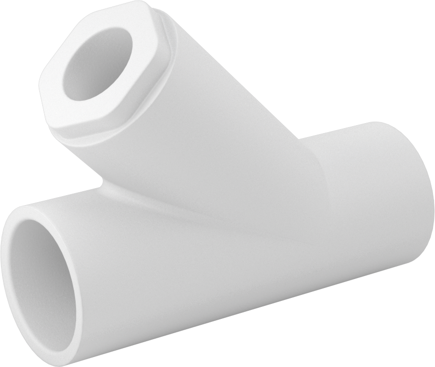 Su için Standart Cidarlı PVC Boru Bağlantı Parçası, Wye Redüktör, 1 Boyutlu Dişi Soket x 1/2 Boyutlu Dişi Soket