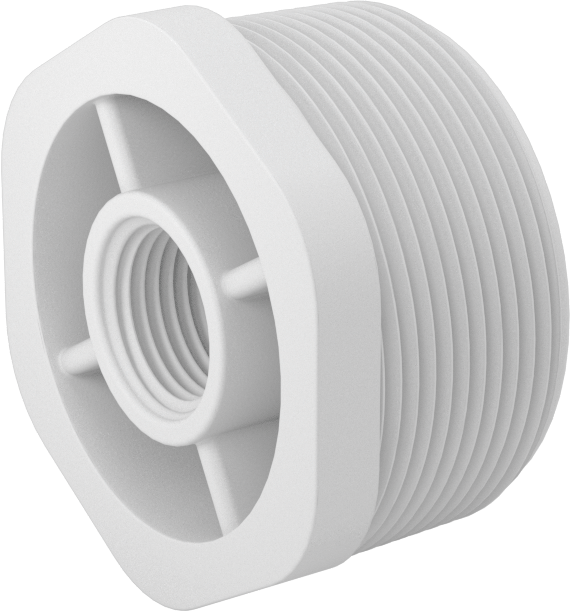 Su için Standart Cidarlı PVC Boru Bağlantı Parçası, Burç Redüksiyon Adaptörü, 2 NPT Erkek x 1/2 NPT Dişi