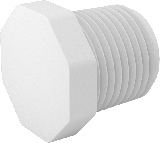 Su için Standart Cidarlı PVC Boru Bağlantı Parçası, Harici Sekizgen Tahrikli Fiş, 3/8 NPT Erkek