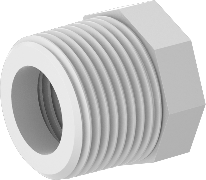 Su için Standart Cidarlı PVC Boru Bağlantı Parçası, Burç Redüktör Adaptörü, 3/4 NPT Erkek x 1/2 NPT Dişi