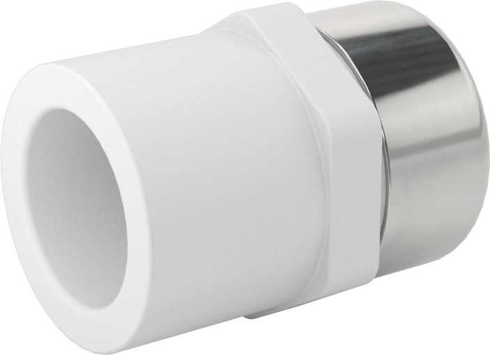 Su için Standart Cidarlı PVC Boru Bağlantı Parçası, Yaka ile Adaptör, 3/8 Soket Dişi x 3/8 NPT Dişi