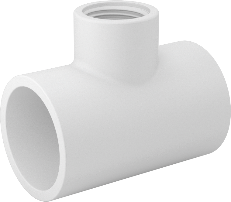 Su için Standart Cidarlı PVC Boru Bağlantı Parçası, Hat Üstü T Adaptörü, 1 Soket Dişi x 1/2 NPT Dişi