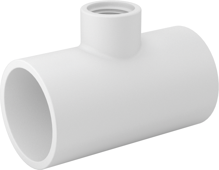 Su için Standart Cidarlı PVC Boru Bağlantı Parçası, Hat Üstü T Adaptörü, 1-1/4 Dişi Soket x 1/2 NPT Dişi