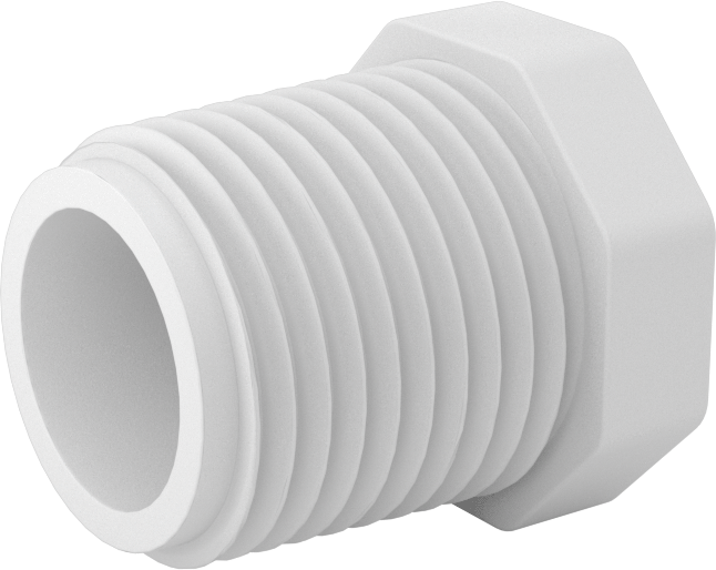 Su için Standart Cidarlı PVC Boru Bağlantı Parçası, Harici Sekizgen Tahrikli Fiş, 1/2 NPT Erkek