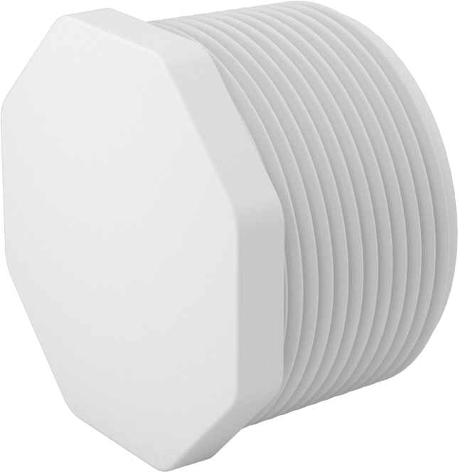 Su için Standart Cidarlı PVC Boru Bağlantı Parçası, Harici Sekizgen Tahrikli Fiş, 2-1/2 NPT Erkek