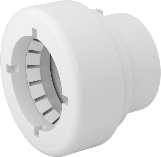 Su için Standart Cidarlı PVC Boru Bağlantı Parçası, Kapak, Beyaz, 1-1/2 Boru Boyutu Push-to-Connect Dişi