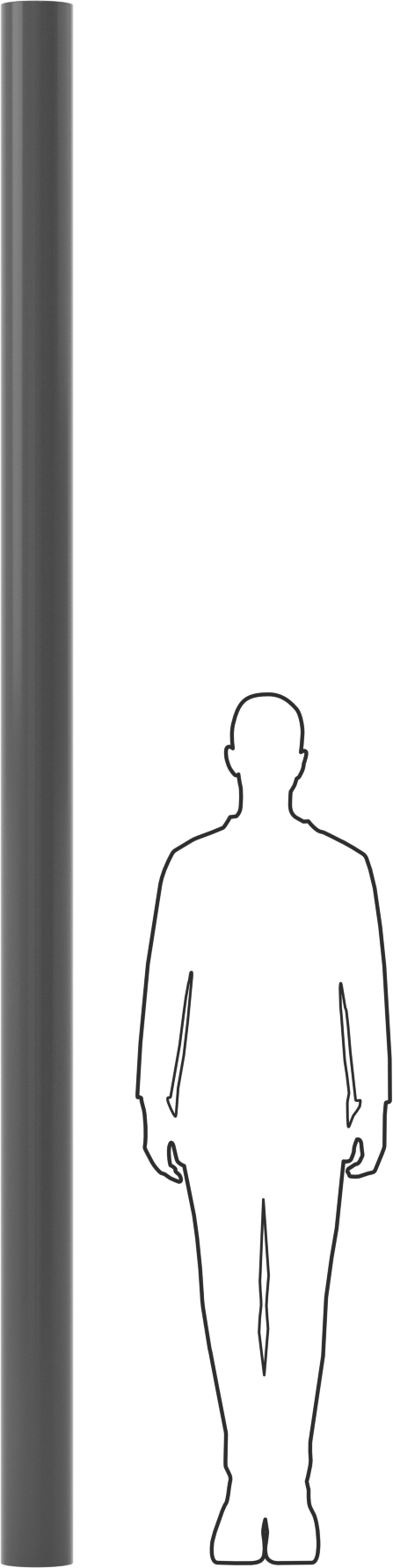 Su için Kalın Duvarlı Koyu Gri PVC Boru, Dişsiz, 5 Boru Boyutu, 10 Fit Uzunluk