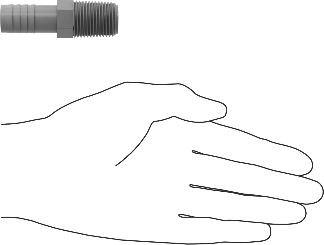 Su için Düşük Basınçlı Plastik Boru Bağlantı Parçası, Adaptör, Polipropilen, 1/2 Dikenli Erkek x 1/2 NPT Erkek