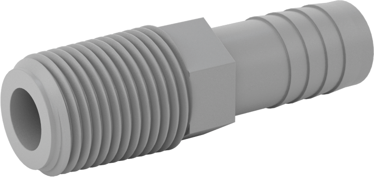 Su için Düşük Basınçlı Plastik Boru Bağlantı Parçası, Adaptör, Polipropilen, 1/2 Dikenli Erkek x 1/2 NPT Erkek