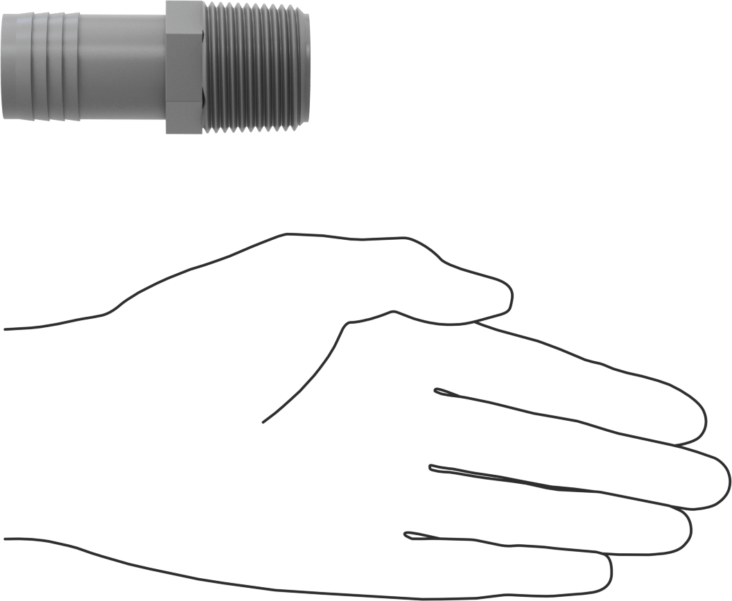 Su için Düşük Basınçlı Plastik Boru Bağlantı Parçası, Adaptör, Polipropilen, 1 Dikenli Erkek x 1 NPT Erkek