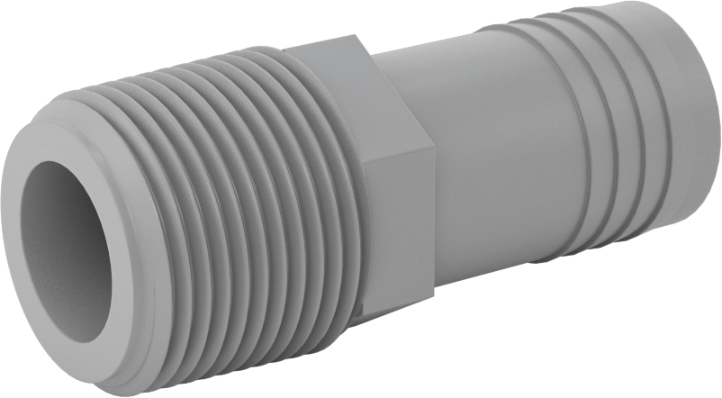 Su için Düşük Basınçlı Plastik Boru Bağlantı Parçası, Adaptör, Polipropilen, 1 Dikenli Erkek x 1 NPT Erkek