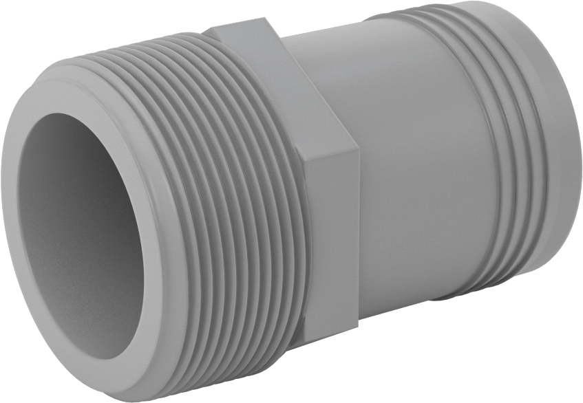 Su için Düşük Basınçlı Plastik Boru Bağlantı Parçası, Adaptör, Polipropilen, 2 Dikenli Erkek x 2 NPT Erkek