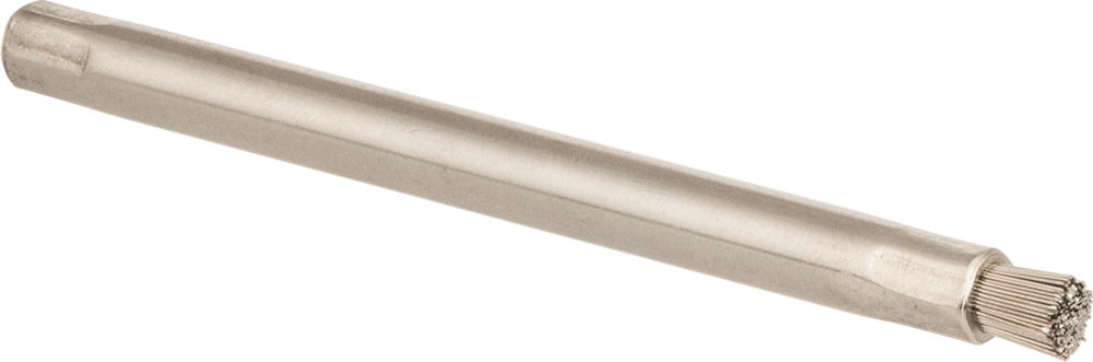 Kapalı Uçlu Delikler için Boru Fırçası, Paslanmaz Çelik Kıllara Sahip 1/4" Şaft Çapı