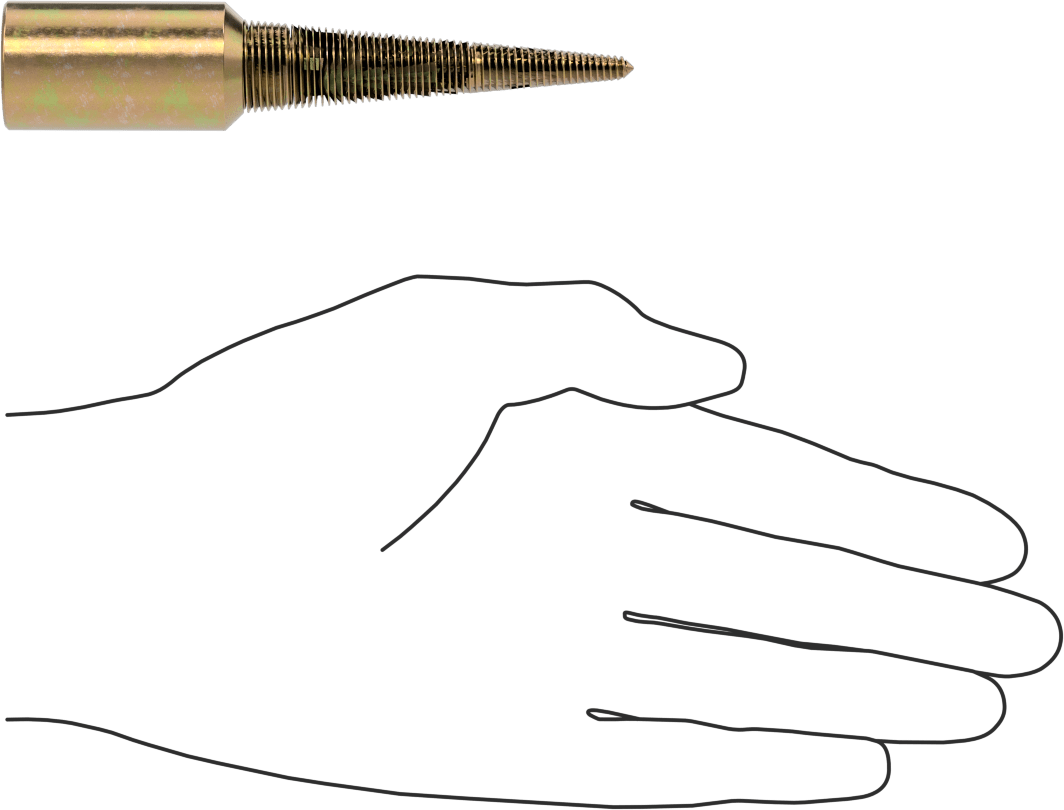 Konik Parlatma Tekerleği Mili, 5/8“ Çap Sağ Taraf Mil ve 5/8” Maksimum Mil Deliği için