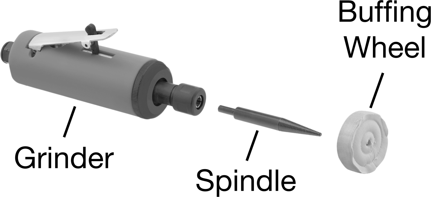 Konik Parlatma Tekerleği Mili, 1/4" Çaplı Şaft ile, 6" Toplam Uzunluk