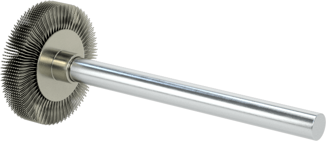 Saplı Çelik Tekerlek Fırçası, 5/8" Çap, 1/8" Kalınlık