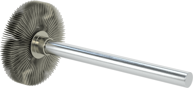 Saplı Çelik Tekerlek Fırçası, 3/4 inç Çap, 1/8" Kalınlık