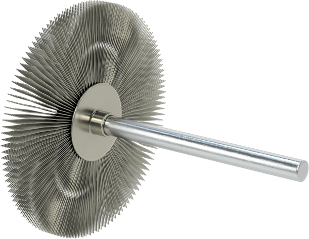 Saplı Çelik Tekerlek Fırçası, 1-1/2" Çap, 1/8" Kalınlık