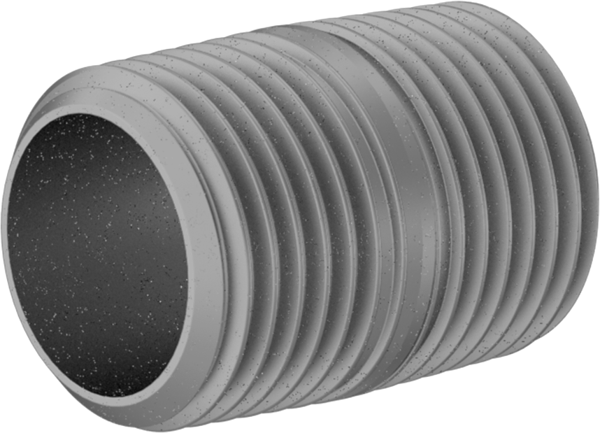 Düşük Basınçlı Galvanizli Boru Bağlantı Elemanı, Düz Adaptör, Çelik, 1/2 BSPT Erkek x 1/2 NPT Erkek
