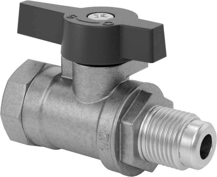 On/Off Doğal Valfi, Propan ve Bütan Gazı, 3/8" 45 Derece Genişletilmiş Erkek x 1/2 NPT Dişi