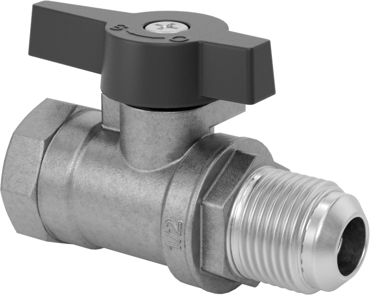 On/Off Doğal Valfi, Propan ve Bütan Gazı, 1/2" 45 Derece Genişletilmiş Erkek x 1/2 NPT Dişi