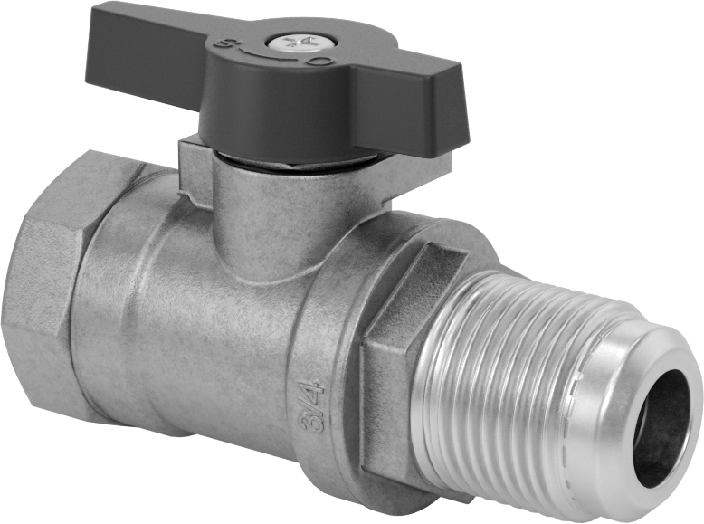 On/Off Doğal Valfi, Propan ve Bütan Gazı, 5/8" 45 Derece Genişletilmiş Erkek x 3/4 NPT Dişi
