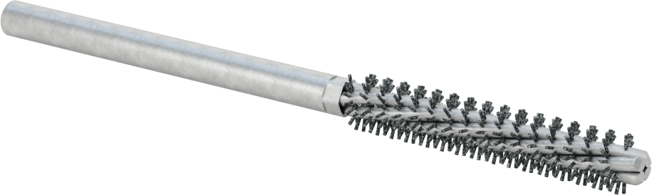 Sert Naylon Kıllı Zımpara Tüp Fırçası, 1/4" Çaplı Yuvarlak Şaft, 3/8“ Çap 2” Uzunlukta Fırça, 320 Kum