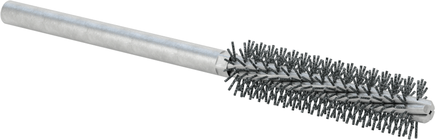 Sert Naylon Kıllı Zımpara Tüp Fırçası, 1/4" Çaplı Yuvarlak Şaft, 9/16 inç Çapında 2 inç Uzunlukta Fırça, 320 Kum